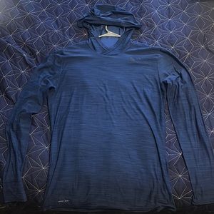 Nike Dri Fit Medium Polyester Blue/Black Hoodie